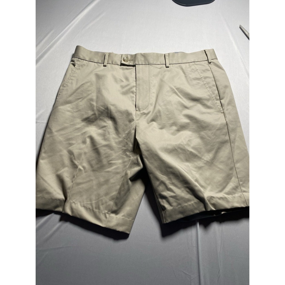 Black Brown 1826 Mens Chino Shorts Size 34 Beige Khaki Classic Fit Non-Iron
